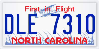 NC license plate DLE7310