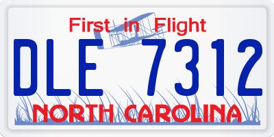 NC license plate DLE7312