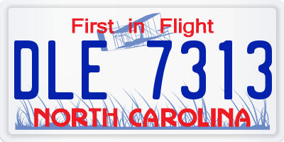 NC license plate DLE7313