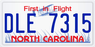 NC license plate DLE7315