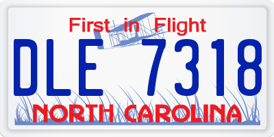 NC license plate DLE7318