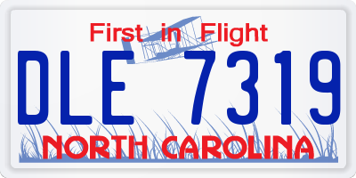 NC license plate DLE7319