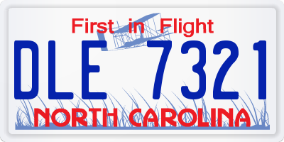 NC license plate DLE7321