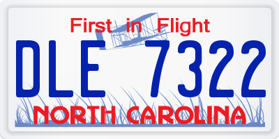 NC license plate DLE7322
