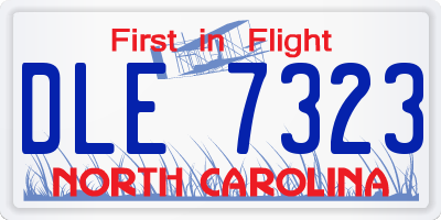 NC license plate DLE7323