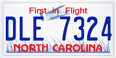 NC license plate DLE7324