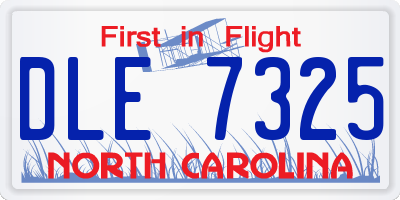 NC license plate DLE7325