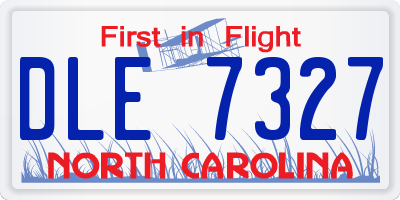 NC license plate DLE7327