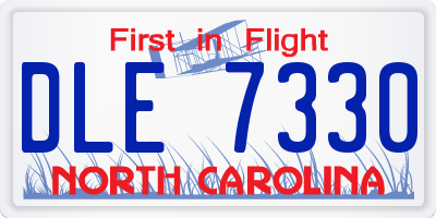 NC license plate DLE7330