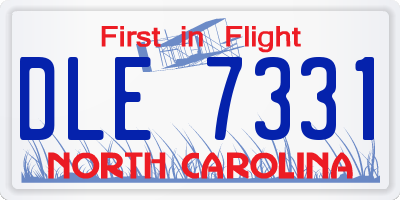 NC license plate DLE7331