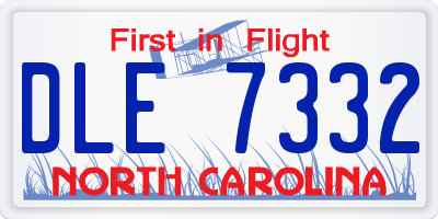 NC license plate DLE7332