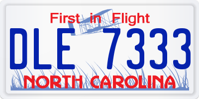 NC license plate DLE7333