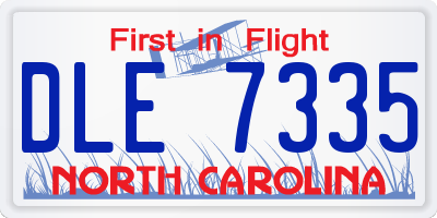 NC license plate DLE7335