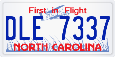 NC license plate DLE7337