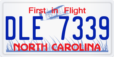 NC license plate DLE7339