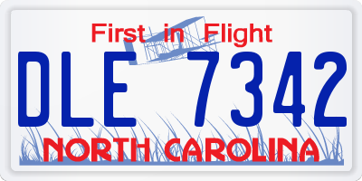 NC license plate DLE7342
