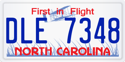 NC license plate DLE7348