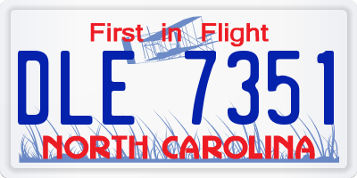 NC license plate DLE7351