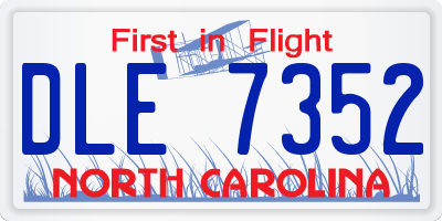 NC license plate DLE7352