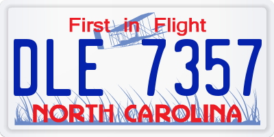 NC license plate DLE7357