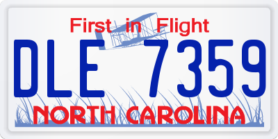NC license plate DLE7359