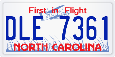 NC license plate DLE7361