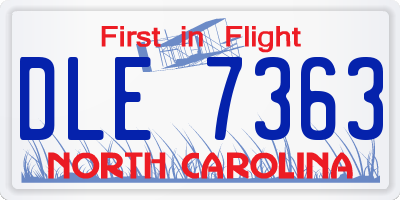 NC license plate DLE7363