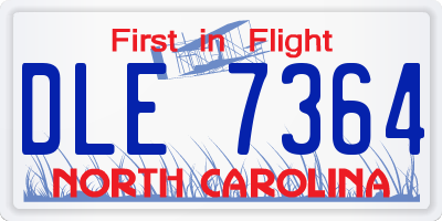 NC license plate DLE7364