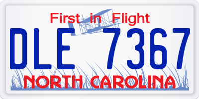 NC license plate DLE7367