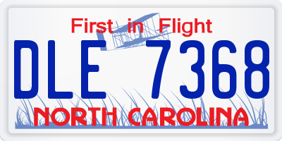 NC license plate DLE7368