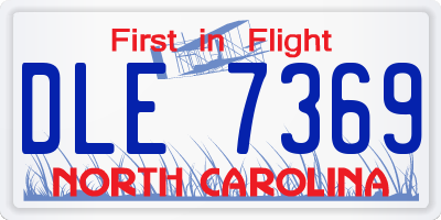 NC license plate DLE7369