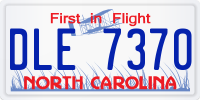 NC license plate DLE7370