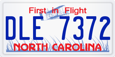 NC license plate DLE7372