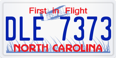 NC license plate DLE7373