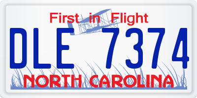 NC license plate DLE7374