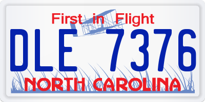 NC license plate DLE7376