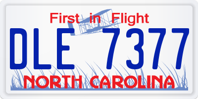 NC license plate DLE7377