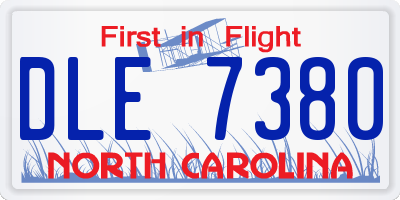 NC license plate DLE7380