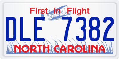 NC license plate DLE7382
