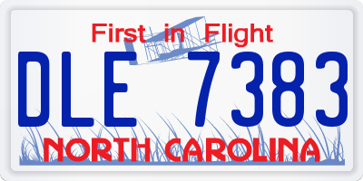 NC license plate DLE7383