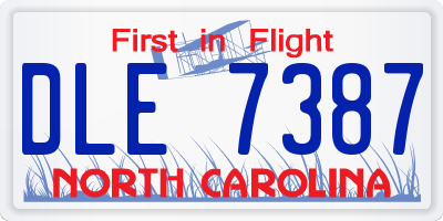 NC license plate DLE7387