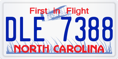 NC license plate DLE7388
