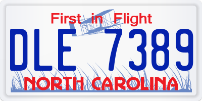 NC license plate DLE7389