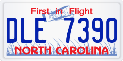 NC license plate DLE7390