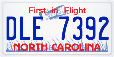 NC license plate DLE7392