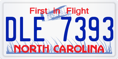 NC license plate DLE7393