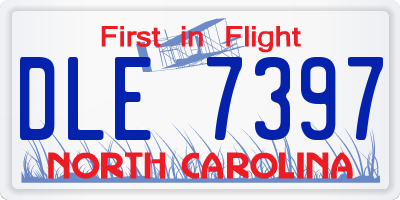 NC license plate DLE7397