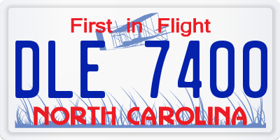 NC license plate DLE7400
