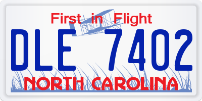 NC license plate DLE7402