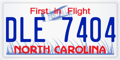 NC license plate DLE7404